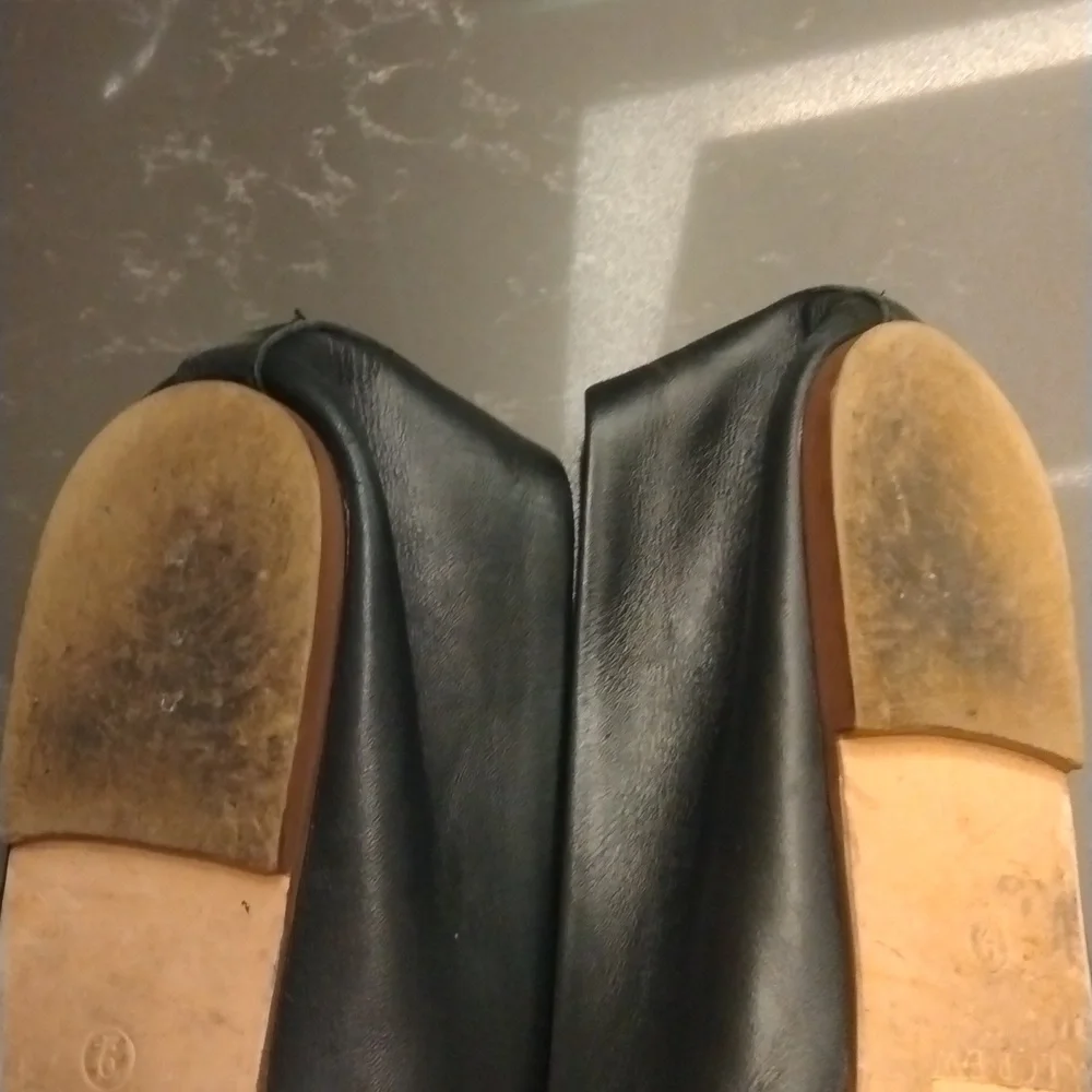 J.Crew Black leather Flats